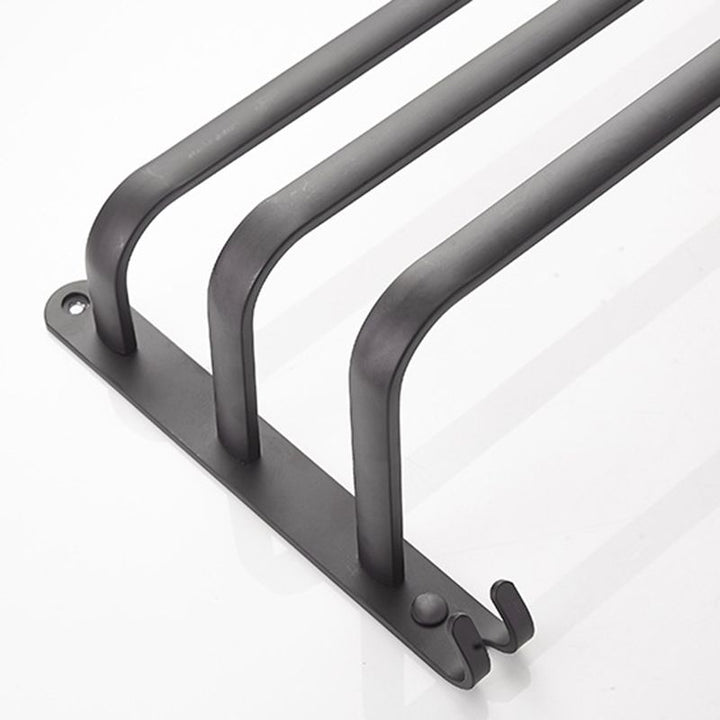 Lisslune | Modern black aluminum bathroom accessory set towel bar bathroom fittings