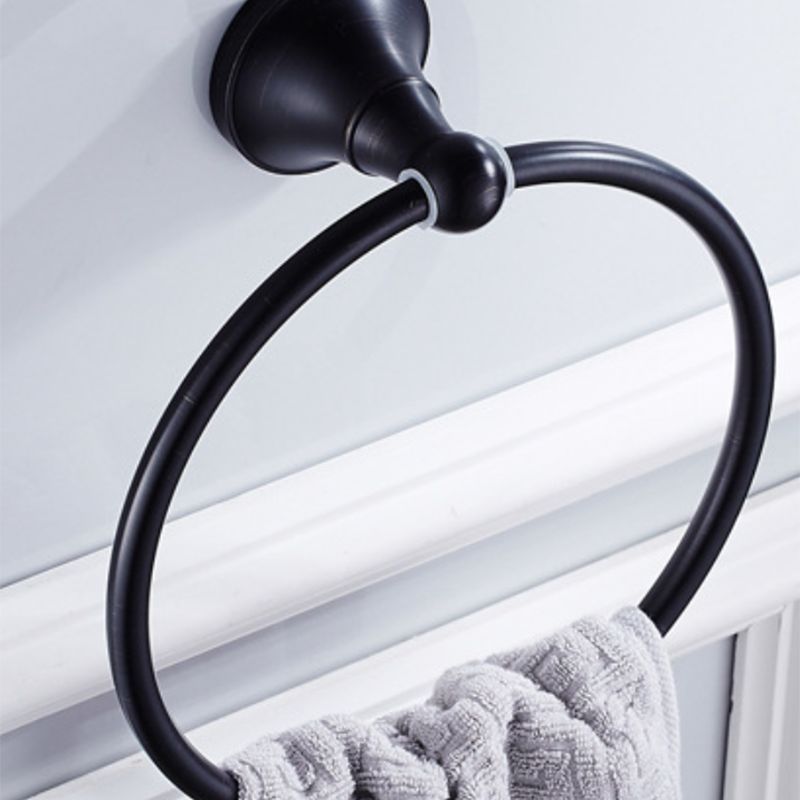 Lisslune | Metal Bathroom Set 4-piece Traditional Style Black Bathroom Accessories Set