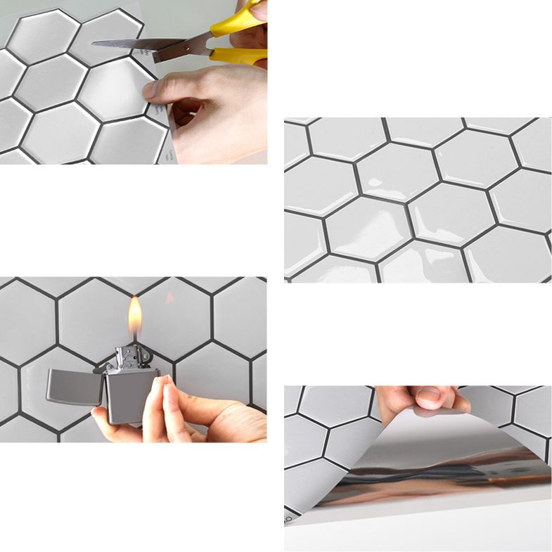 Lisslune | Square Peel and Stick Back Wall Modern Plastic Peel and Stick Back Wall