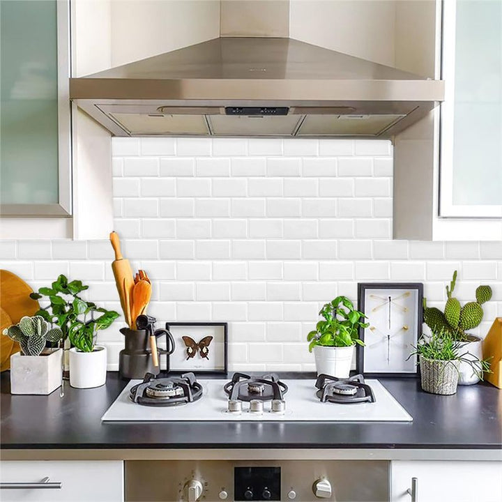 Lisslune | Solid Peel & Stick Subway Tile Scratch Resistant PVC Rectangle Peel and Stick Wall Tile