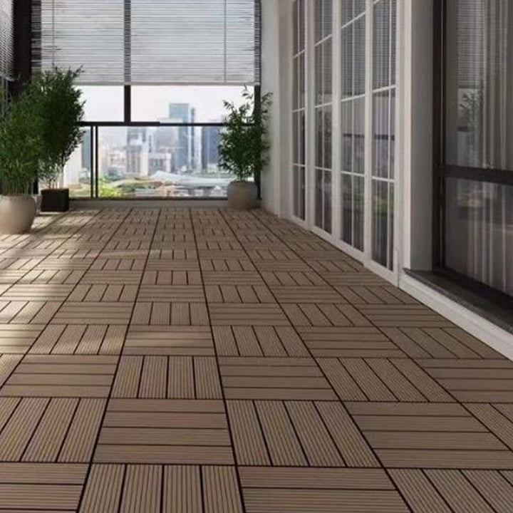 Lisslune | Wooden Floor Tile Solid Color Click Lock Non-Slip Outdoor Terrace