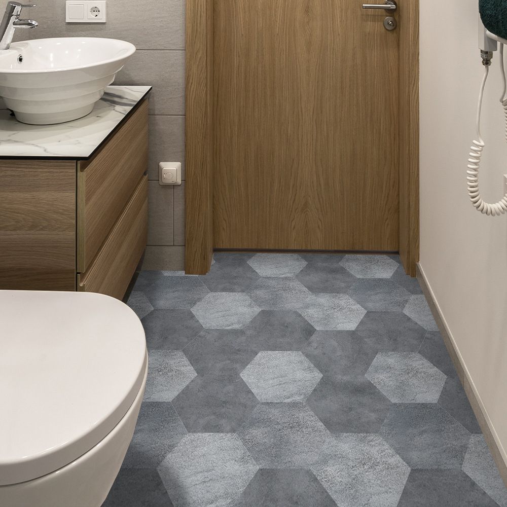 Lisslune | Peel and Stick Vinyl Floor Dark Matte Vinyl Floors with Stone Look
