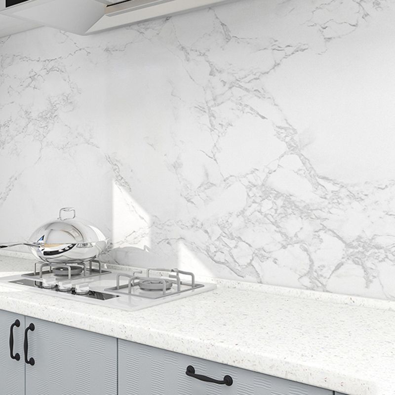 Lisslune | Modern Splash Guard Tile Waterproof Marble Print Peel and Stick Tile for the Kitchen
