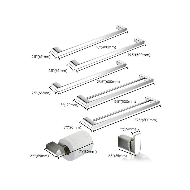 Lisslune | Contemporary bathroom accessories single item or in set in silver