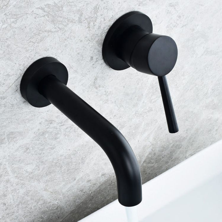 Lisslune | Wall-mounted Bronze Bathtub Filler Double Handles Bathtub Spout Bathtub Faucet Trim