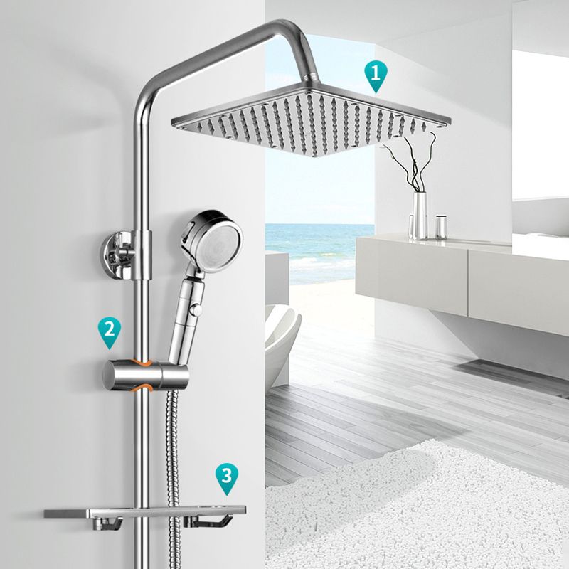 Lisslune | Contemporary Style Shower Head Bathroom Fixed Shower Head with Round and Square Shape