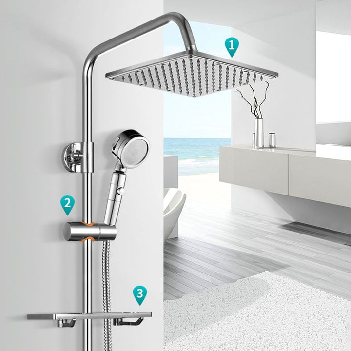 Lisslune | Contemporary Style Shower Head Bathroom Fixed Shower Head with Round and Square Shape