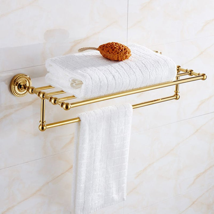 Lisslune | Traditional Golden Bathroom Accessories Set Copper Bathroom Set