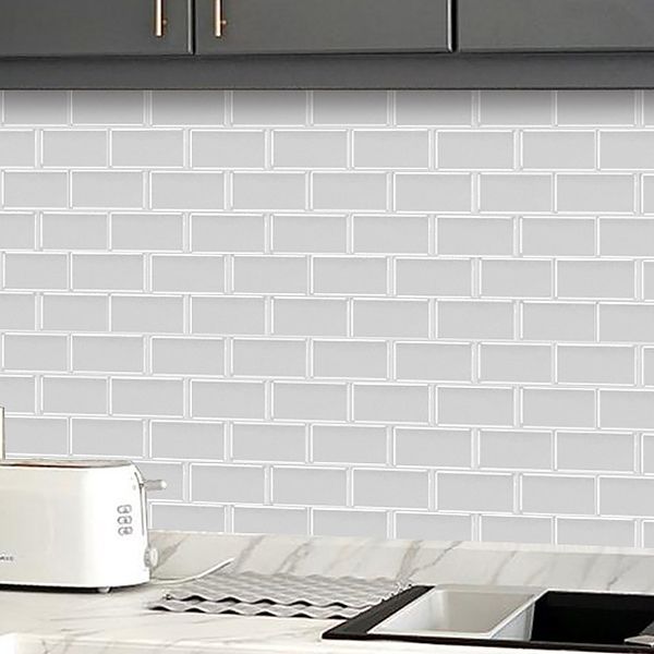 Lisslune | Square Peel & Stick Tile Stone Composite Tile for Kitchen Backsplash