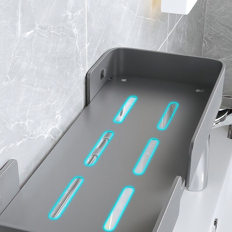 Lisslune | 3-piece modern bathroom hardware set aluminum bathroom shelf in gray