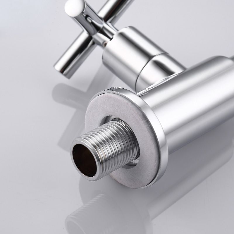 Lisslune | Glam Wall-mounted Bathroom Faucet Copper Single Handle Low Arc Faucet for Bathroom