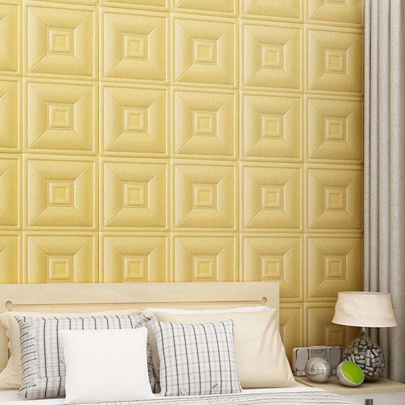 Lisslune | Glam Style Foam Water-Resistant Wall Cladding Living Room 3D Embossing Wall Cladding