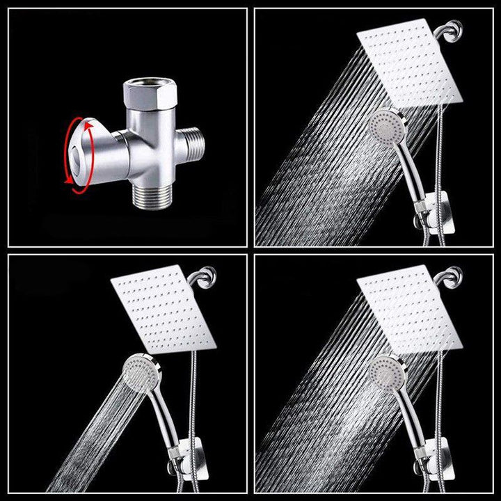 Lisslune | Classic Dual Shower Head Square Large Shower Head with Round Hand Shower