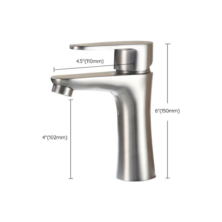 Lisslune | Contemporary Stainless Steel Basin Tap Lever Handles Low Arc Basin Mixer