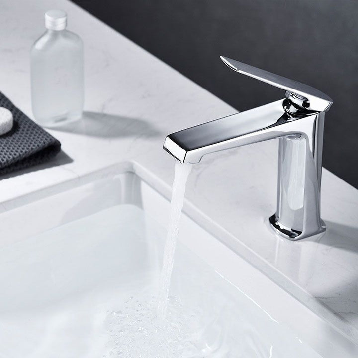 Lisslune | Modern Basin Mixer Lever Handle Copper Low Arc Basin Mixer