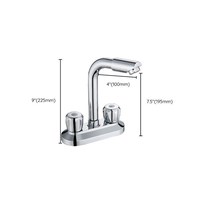 Lisslune | 2-Handle Modern Vessel Sink Faucet Three-Way Bathroom Faucet