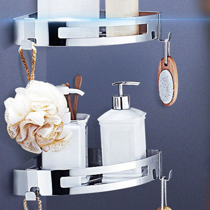 Lisslune | Modern Bathroom Hardware Set Silver Bath Shelf Bath Hardware Set