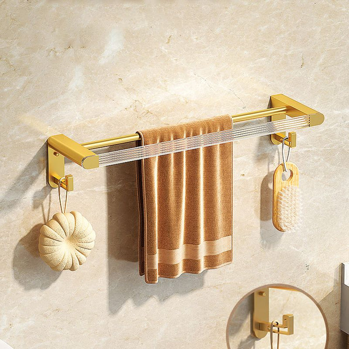 Lisslune | Modern Bathroom Hardware Set Towel Holder Bathroom Shelf Gray/Gold Bathroom Hardware Set