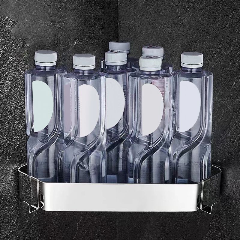 Lisslune | 2-piece stainless steel bathroom accessory set 30 cm W triangular bathroom shelf