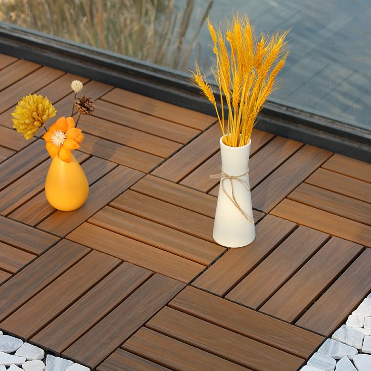 Lisslune | Deck Plank drilled hardwood tiles exterior flooring