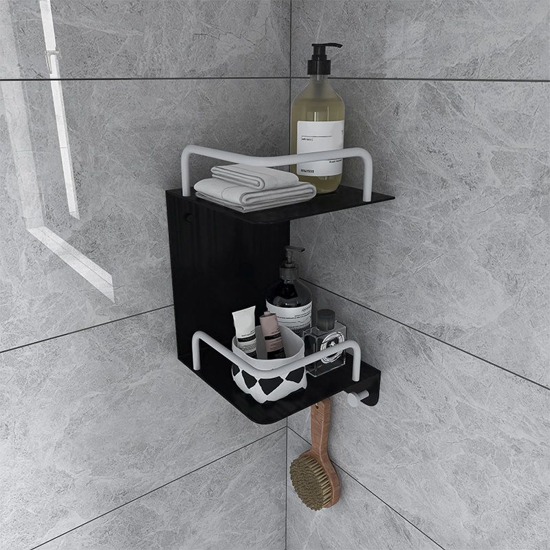 Lisslune | Black 6-piece Bathroom Accessory Set Modern Shower Curtain Rod / Bathrobe Hook and Towel Bar