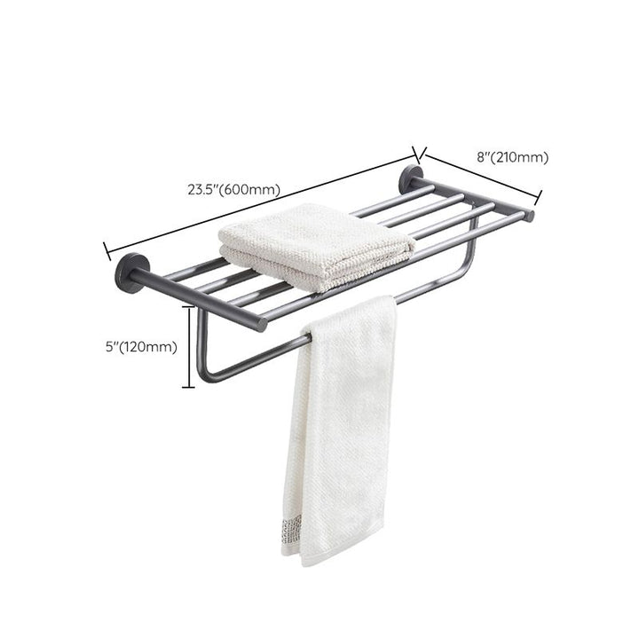Lisslune | Traditional Gray Brass Bathroom Hardware Set Towel Bar Bathroom Hardware Set