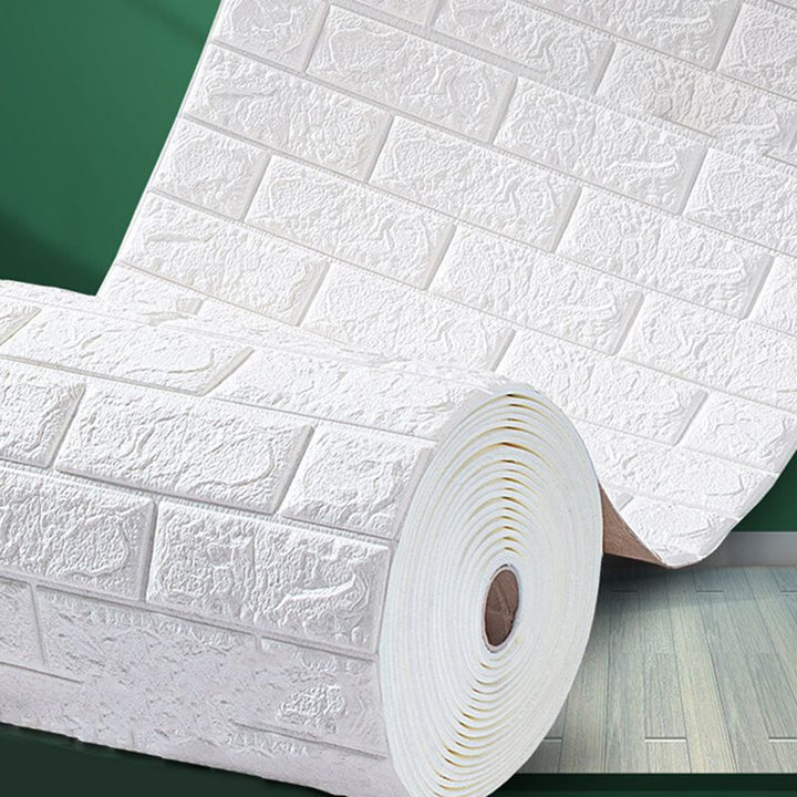 Lisslune | Modern wall-ceiling element for sticking with 3D embossing in white