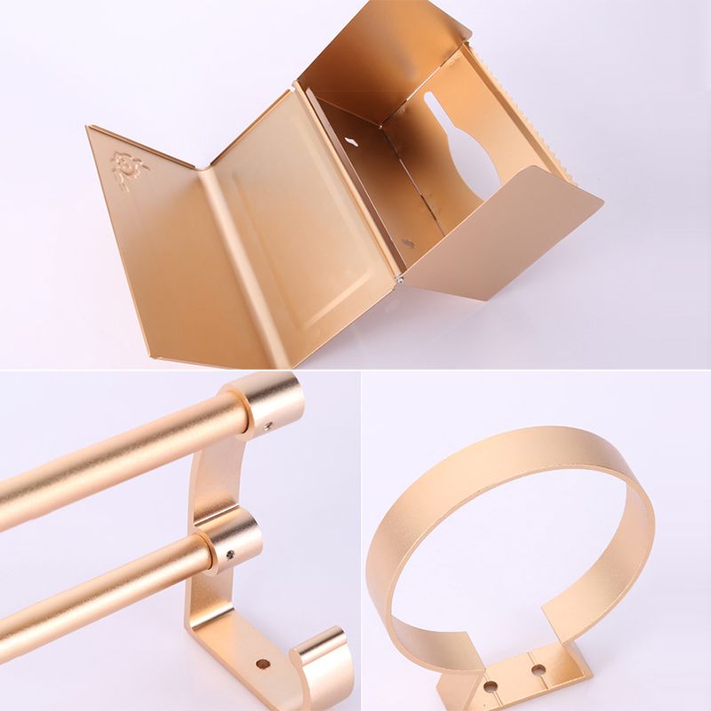Lisslune | 6-piece modern bathroom hardware set made of aluminum with towel holder/paper holder