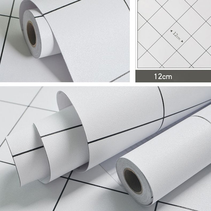 Lisslune | Modern Kitchen Backsplash Tile Check Print Peel and Stick Backsplash Tile