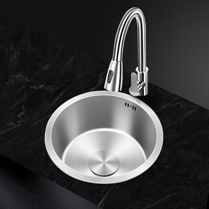 Lisslune | Contemporary Style Kitchen Sink Stainless Steel Round Kitchen Sink