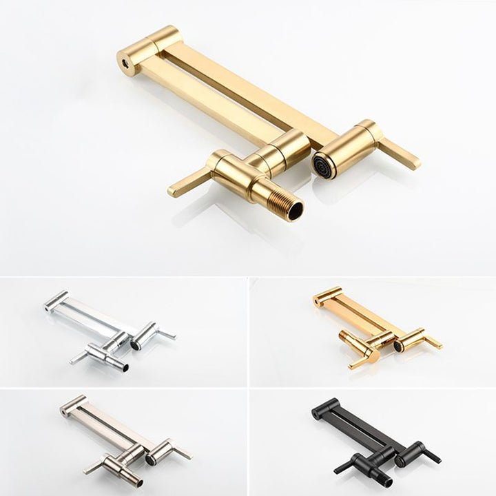 Lisslune | 1-handle brushed nickel widespread faucet 1 hole wall-mounted bathroom faucet with brass
