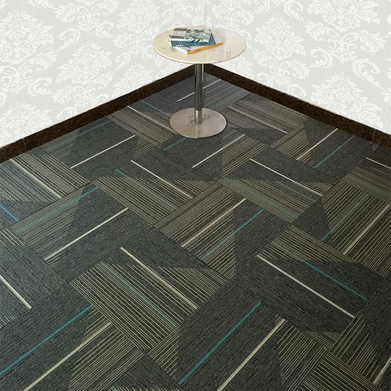 Lisslune | Dark Color Level Loop Carpet Tile Non-Slip Self-Adhesive Indoor Office Carpet Tiles