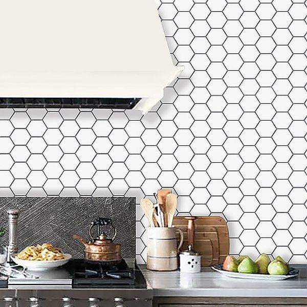 Lisslune | Modern Peel-and-Stick Wall PVC Hexagon Peel-and-Stick Tile