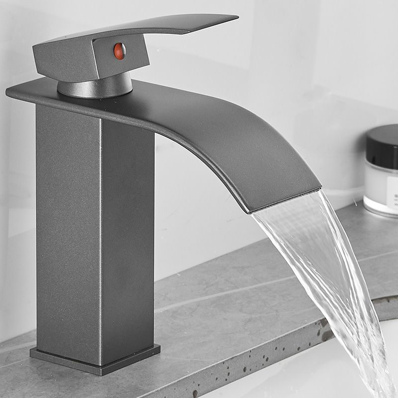 Lisslune | Modern Bathtub Faucet Waterfall Spout Lever Handle Brass Sink Faucet