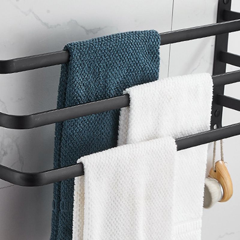 Lisslune | Modern black aluminum bathroom accessory set towel bar bathroom fittings