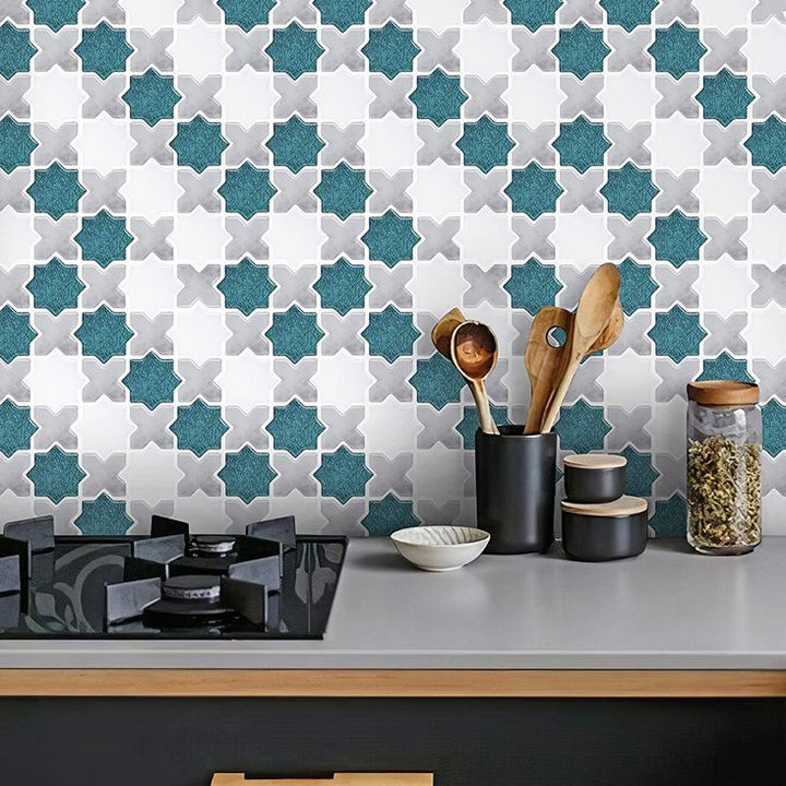 Lisslune | Plastic Peel & Stick Mosaic Tiles Waterproof Mosaic Tiles Wallpaper
