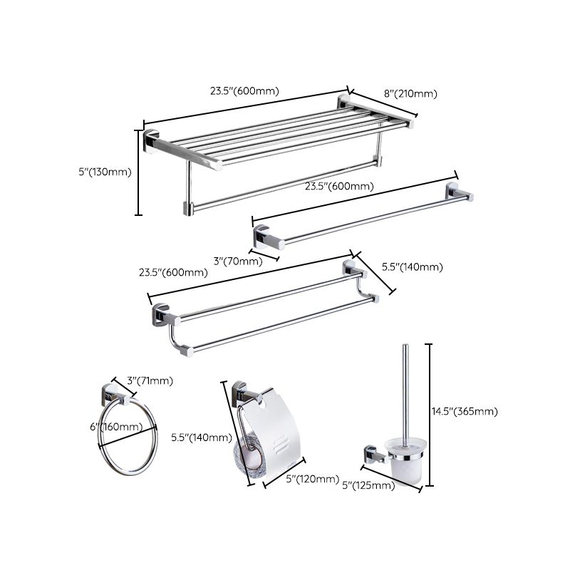 Lisslune | Modern Bathroom Accessory Set Stainless Steel Bathroom Rack Towel Holder Bathroom Accessory Set