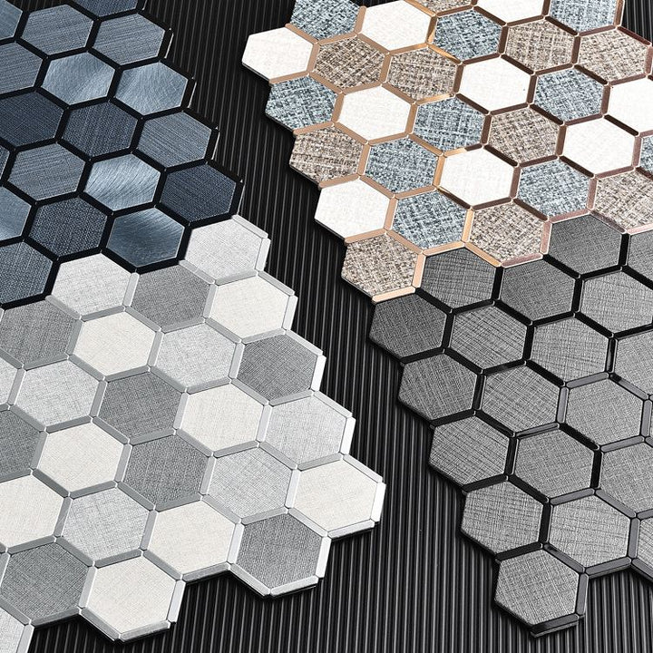 Lisslune | Mosaic Tile Wallpaper Hexagonal Shape Peel and Stick Backsplash