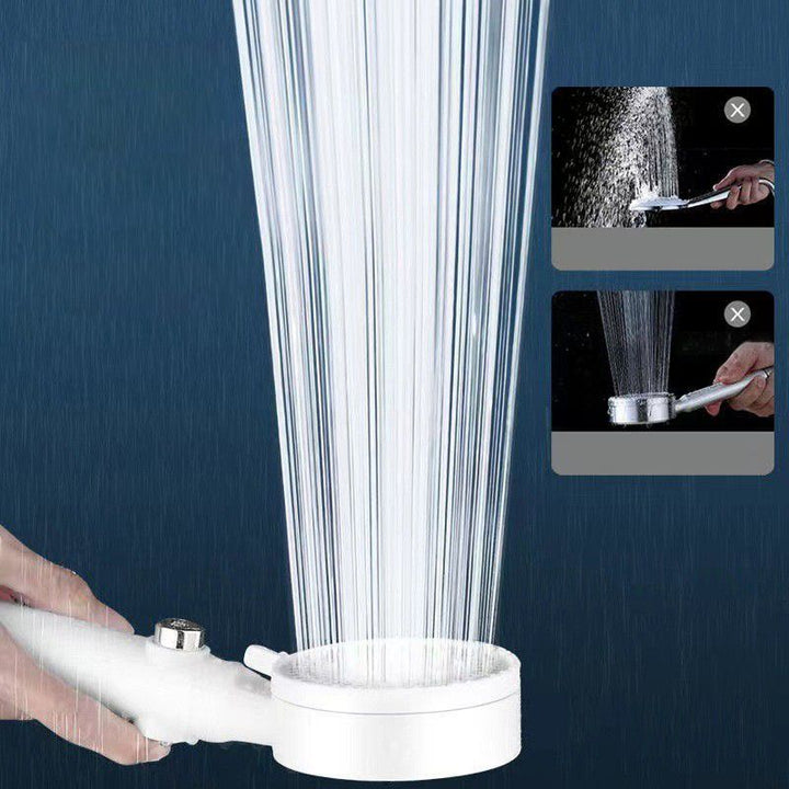 Lisslune | 5 Sprays Shower Head Round Wall Mounted Plastic Wall Connector Holder Handheld Shower Head