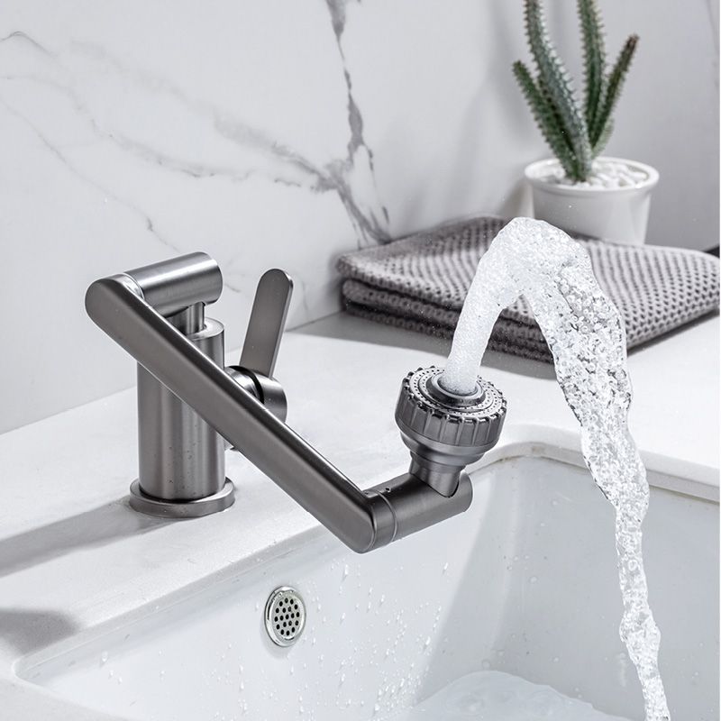 Lisslune | Contemporary Centerset Faucet Lever Handles Low Arc Stainless Steel Faucet