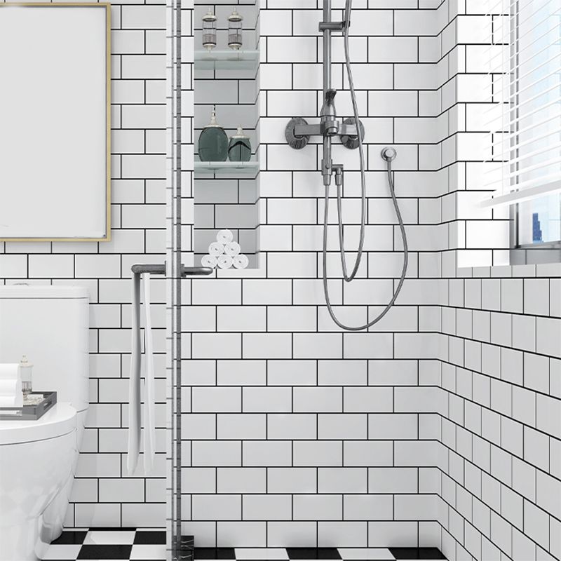 Lisslune | PVC Peel and Stick Tile 12" x 23" Rectangular Grid Waterproof Peel and Stick Tiles 10 Pack