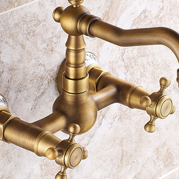 Lisslune | Wall-mounted Fixture Glam Style Bathroom Fixture with 2 Handles