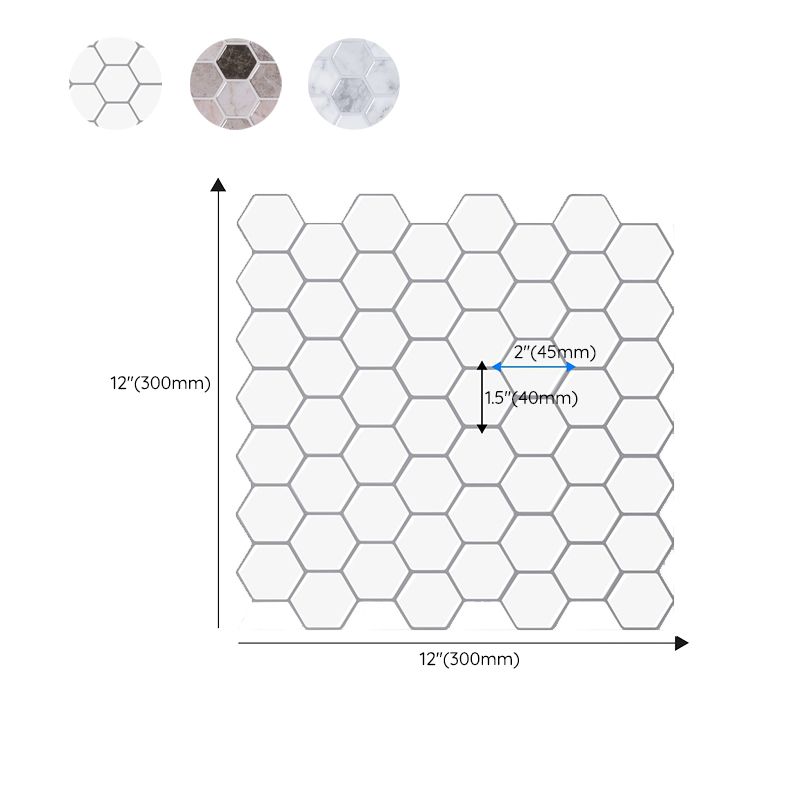 Lisslune | Modern Peel-and-Stick Wall PVC Hexagon Peel-and-Stick Tile
