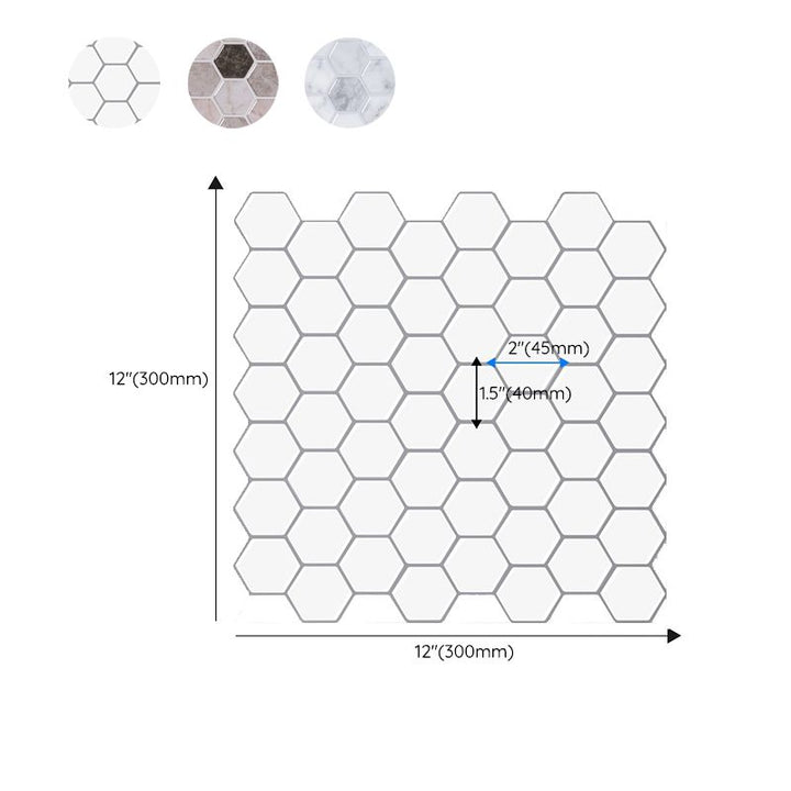 Lisslune | Modern Peel-and-Stick Wall PVC Hexagon Peel-and-Stick Tile