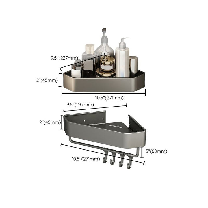 Lisslune | Adhesive Holder Metal Bathroom Accessory Single Piece or in Set with Shelf