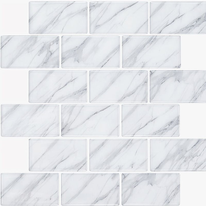 Lisslune | Mosaic tile Peel & Stick Tile PVC Kitchen backsplash Peel and Stick Wall Tile Set of 2