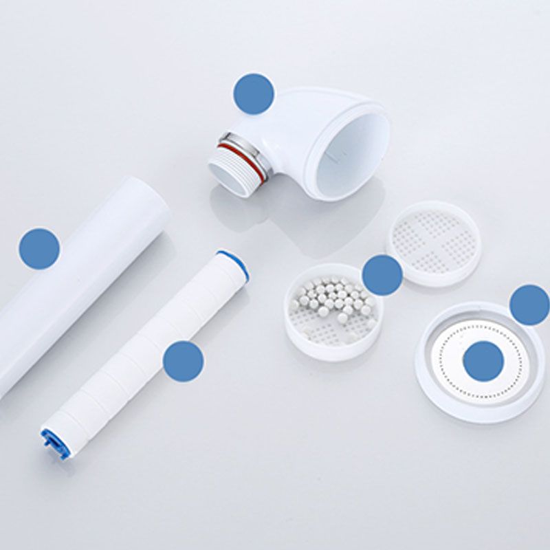 Lisslune | White round shower head plastic supercharged hand shower