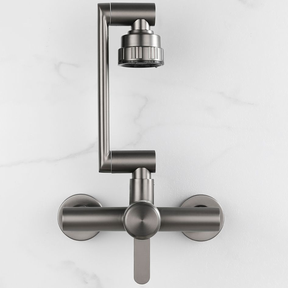 Lisslune | Modern Wall-Mounted Kitchen Faucet Single Lever Faucet in Chrome