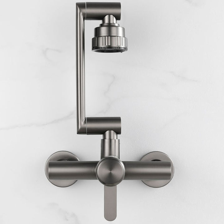 Lisslune | Modern Wall-Mounted Kitchen Faucet Single Lever Faucet in Chrome