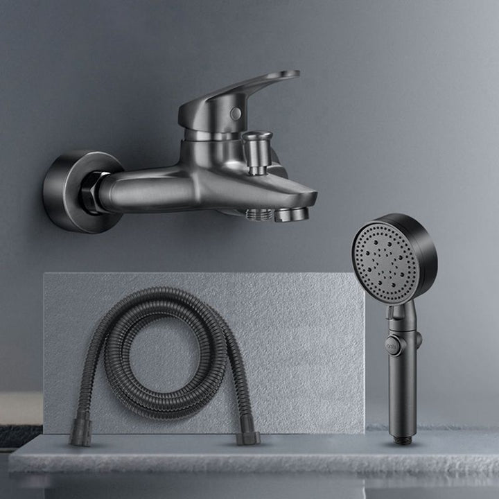 Lisslune | Solid Bathtub Faucet Handheld Shower Hose Lever Handle Wall-Mounted 2 Holes Bathtub Fill Valve